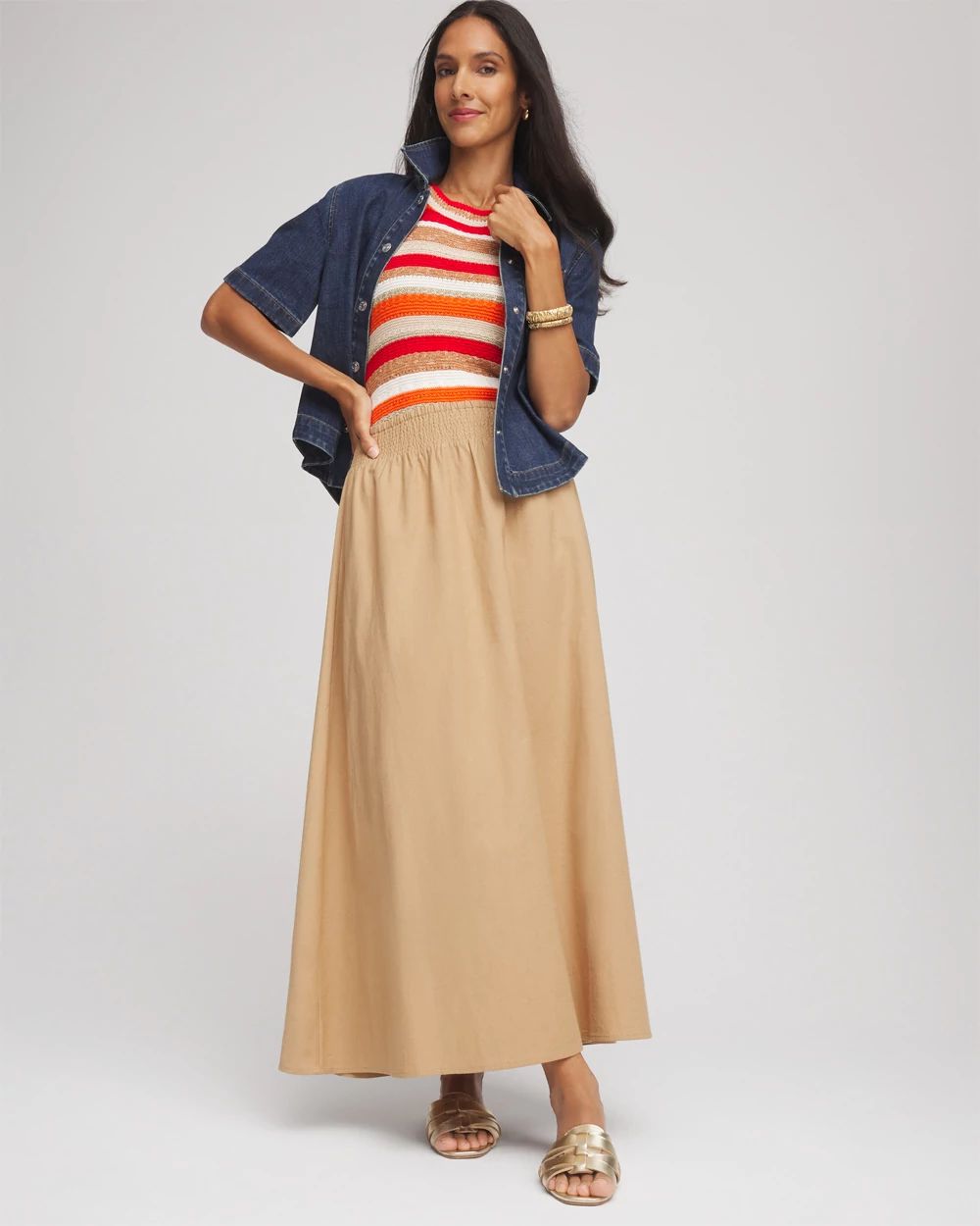 Smocked Pull-On Midi Skirt | Chico's